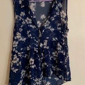 Floral Blue Blouse